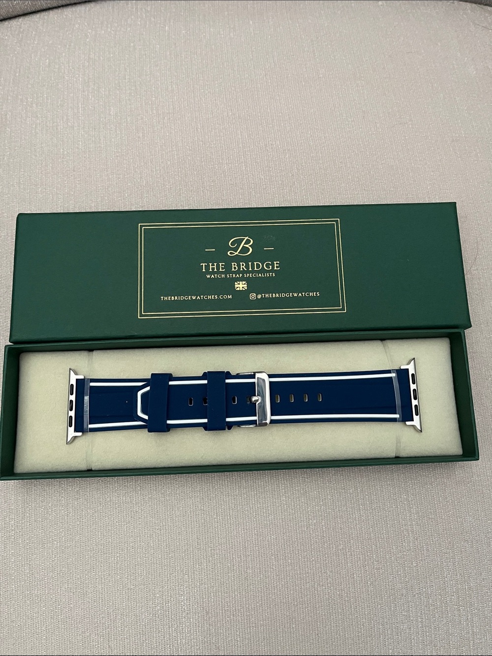 The Bridge royal blue with white stripe regatta watch strap
